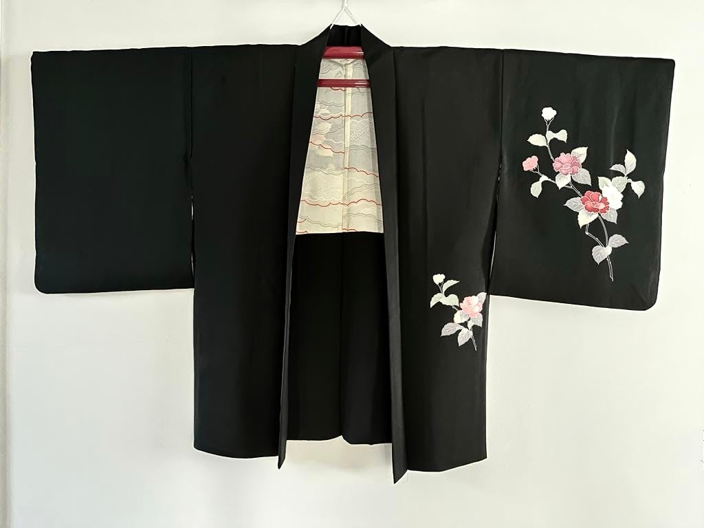 Haori  con motivo floreale dipinto