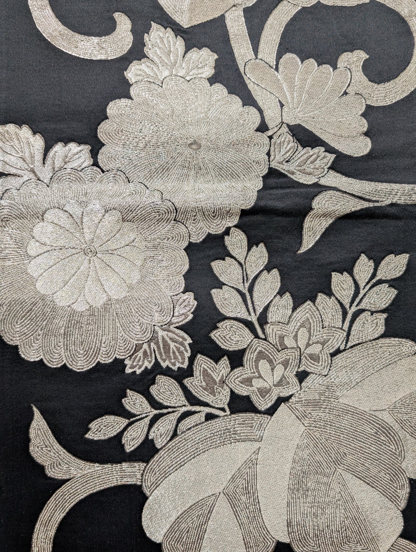 Fukuro Obi Nero e Argento