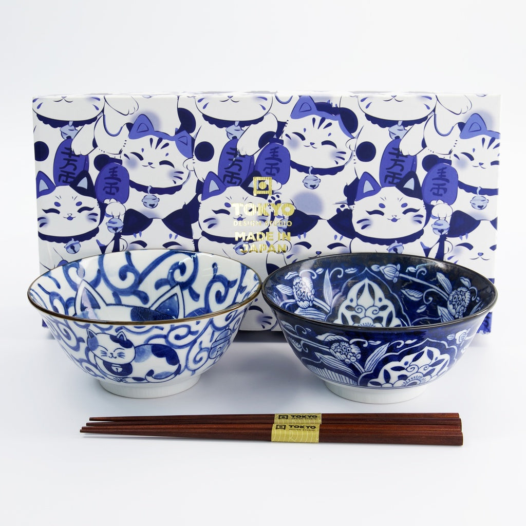 Set ciotole maneki neko + bacchette