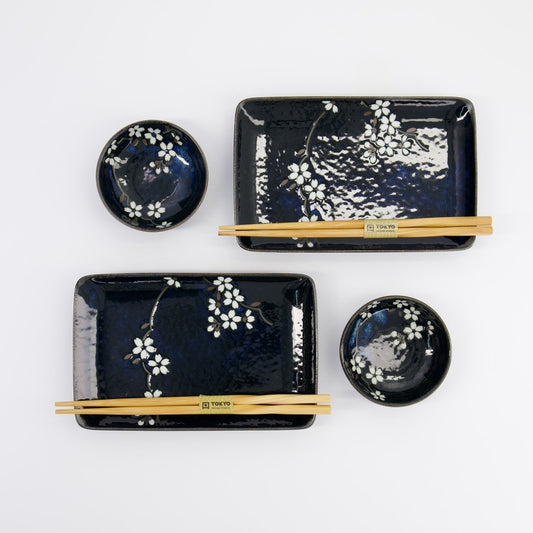 Set sushi sakura blu cobalto