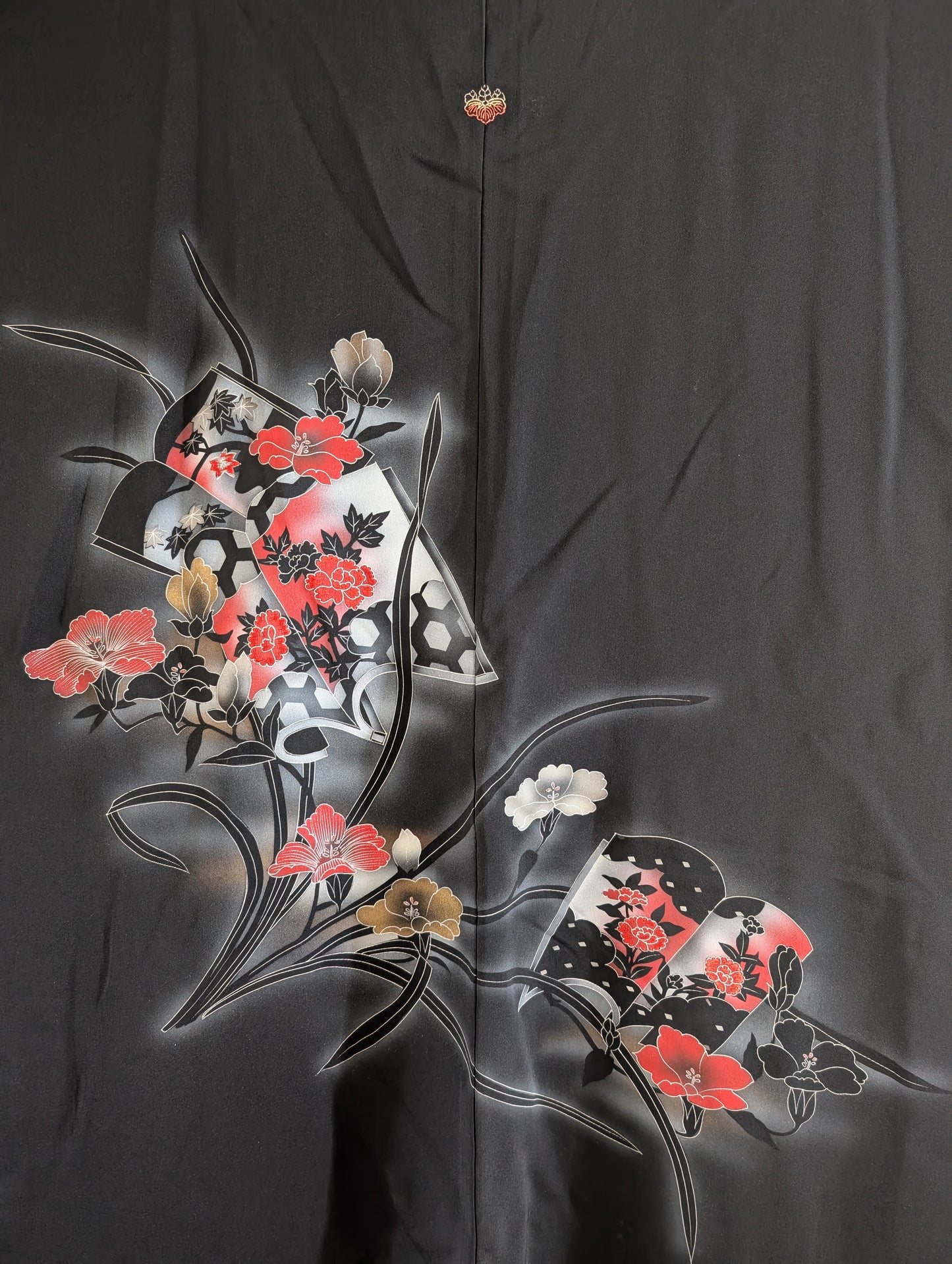 Haori con motivo floreale dipinto