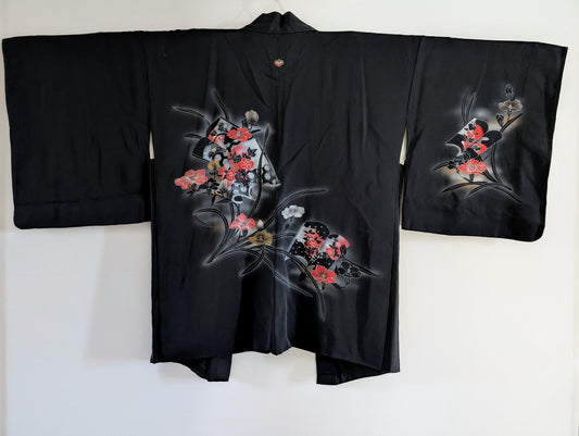 Haori con motivo floreale dipinto