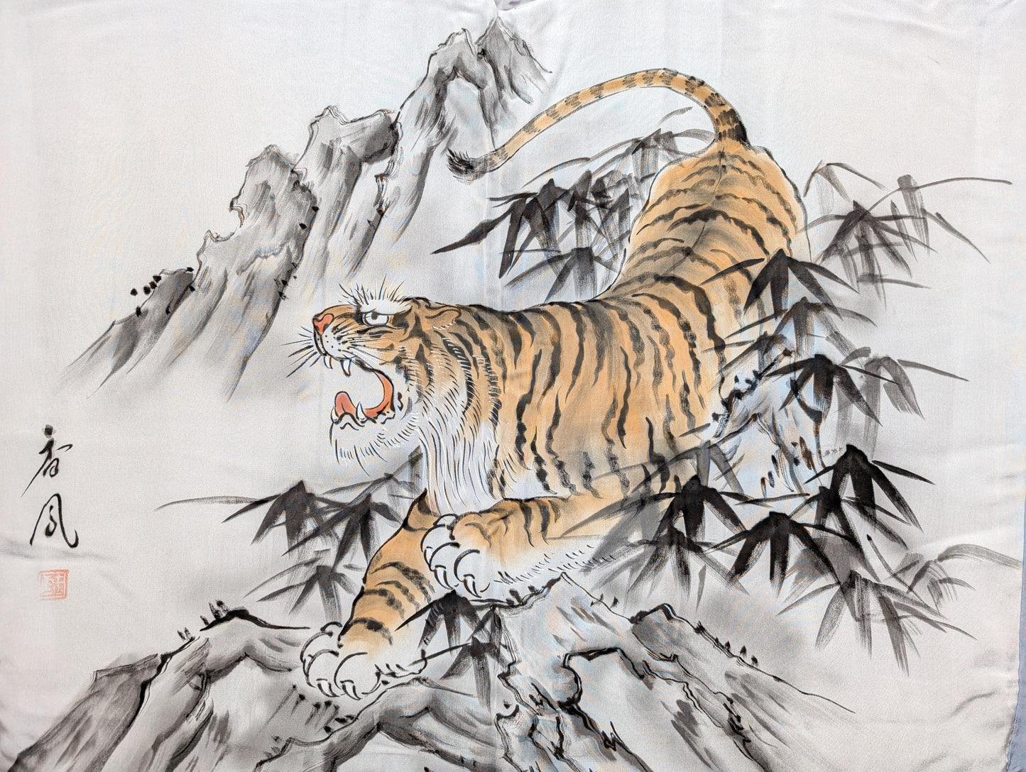 Haori da uomo con dipinto di tigre