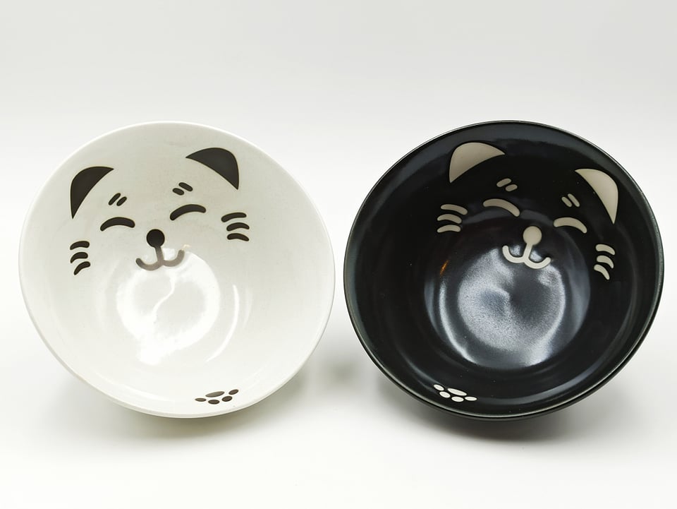 Neko bowls set + chopsticks