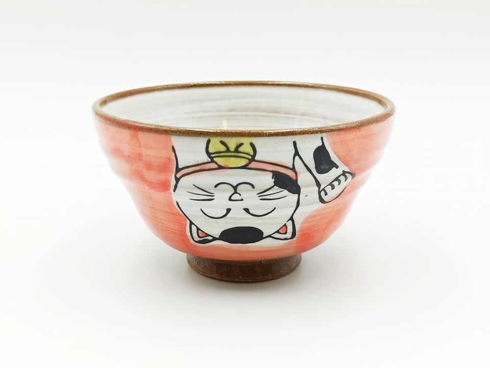 Ciotola Maneki Neko Rosa
